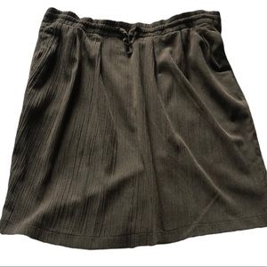 Express Gray & Black Textured Mini Skirt with Pockets and Drawstring Waist